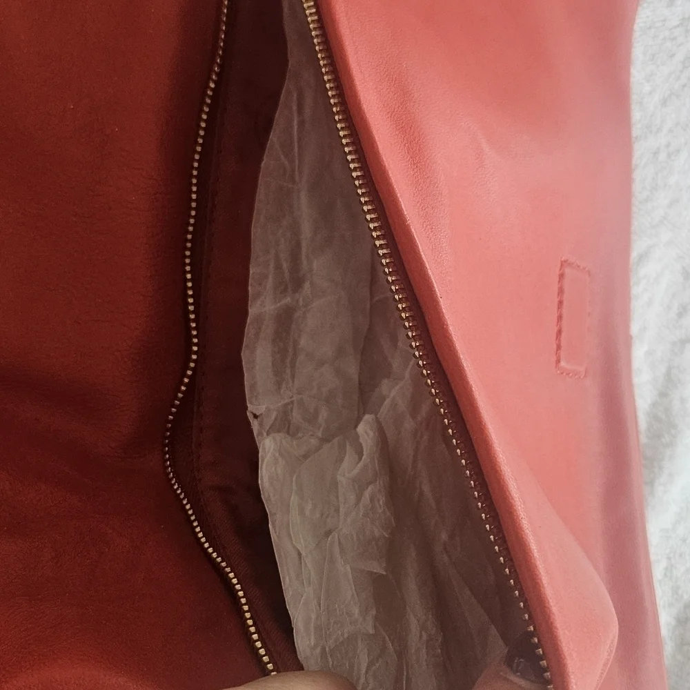 Tory Burch Reva Red Leather Detachable Chain Link Shoulder Bag/Crossbody/Clutch